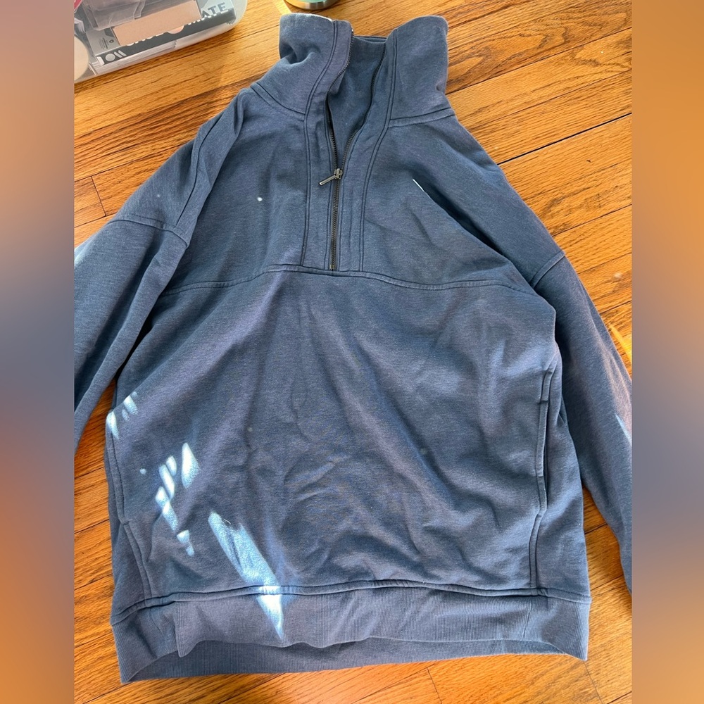 Woman’s Blue Half-Zip Sweater